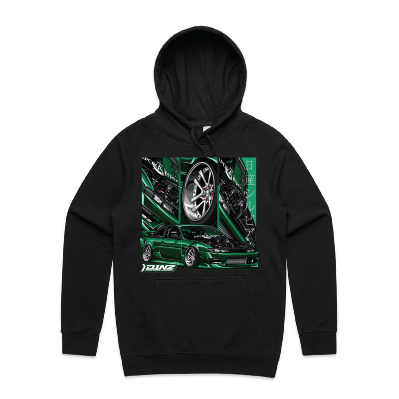D1 Apparel 'S14 Silvia' Deep Green Hoodie