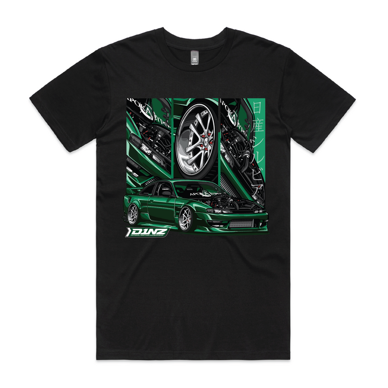 D1 Apparel 'S14 Silvia' Deep Green T-shirt
