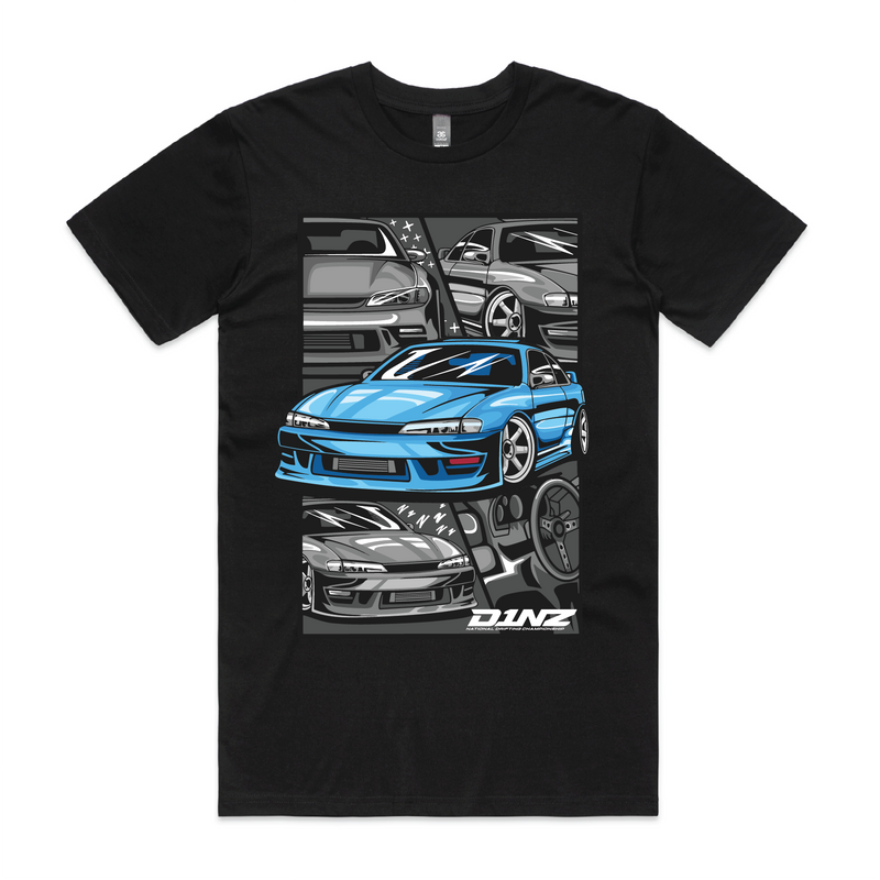 D1 Apparel 'S14 Silvia' Blue Colourburst T-Shirt