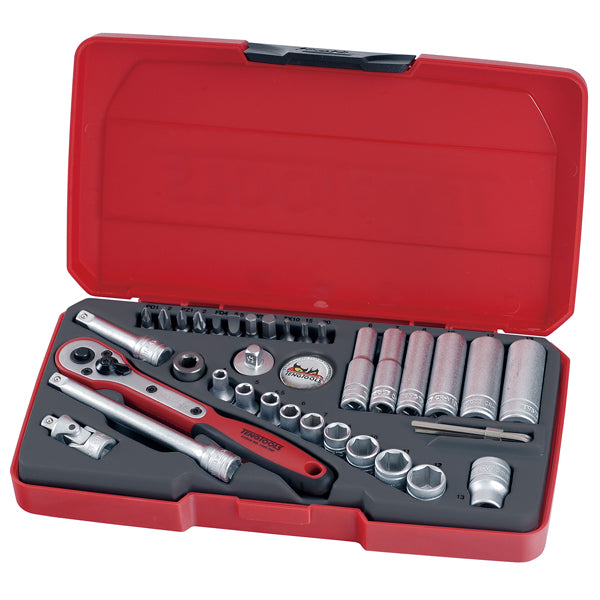 Teng 36pc 1/4in Dr. Metric Reg/Deep Socket Set